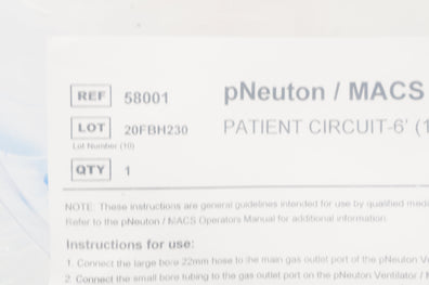 Airon 58001 pNeuton/MACS Patient Circuit 6 Ft.